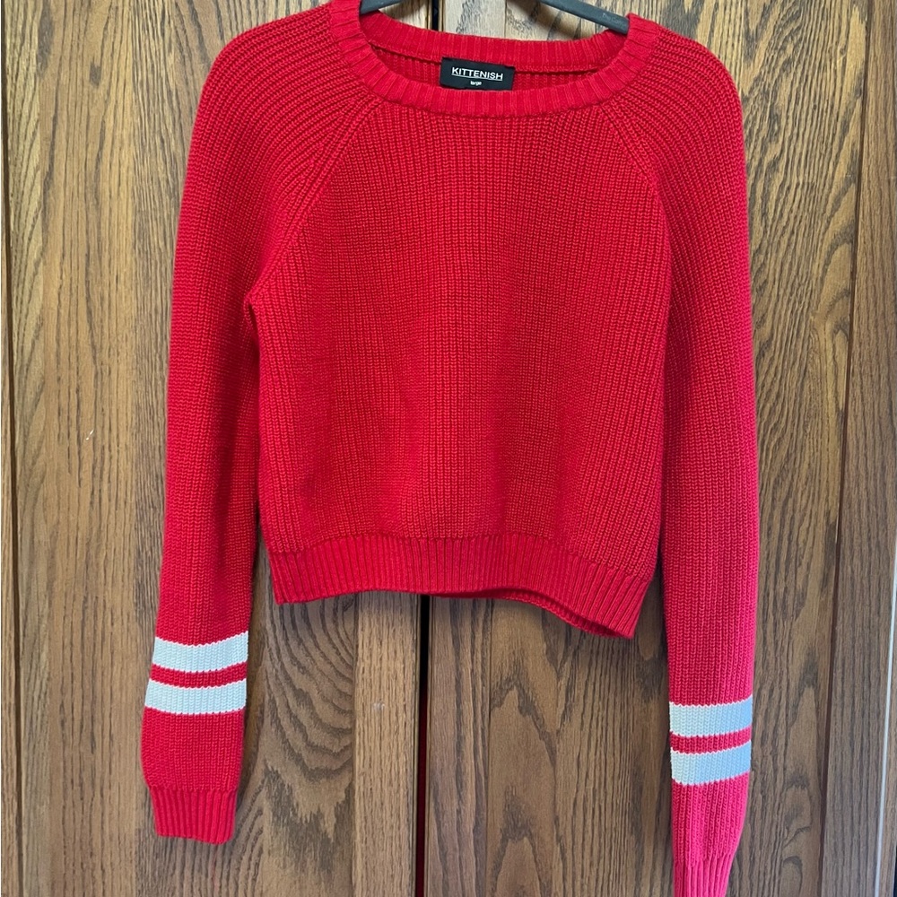 Red kittenish sweater